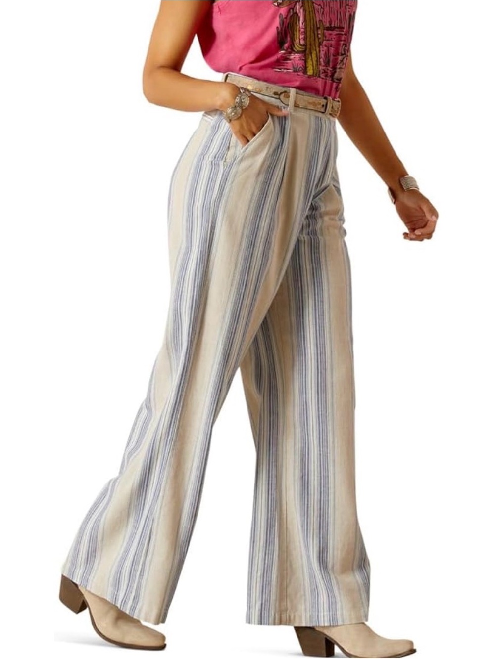 Ariat Women's Butler Sky Stripe Linen Trousers